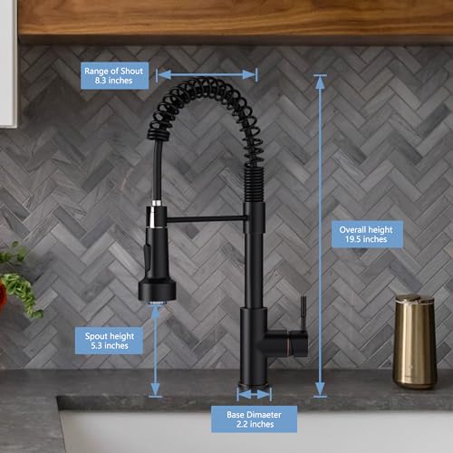 Led Oil Rubbed Bronze Kitchen Faucet with Pull Down Sprayer