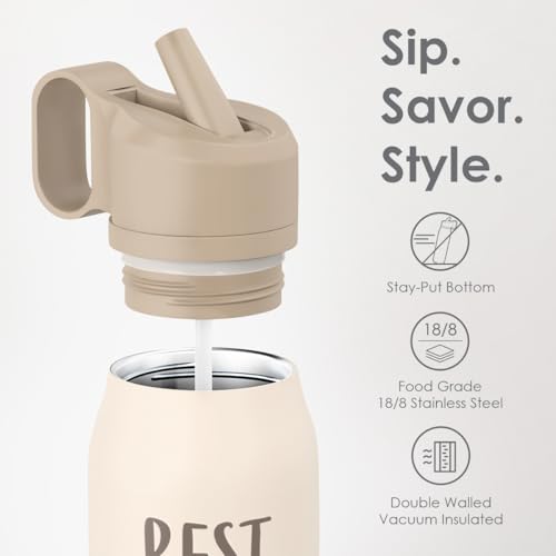 Best Mom Ever Water Bottle with Twist Lid Insulated Stainless Steel 20oz