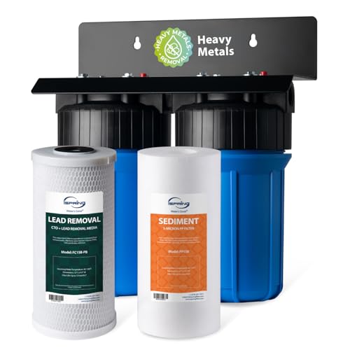 WGB21B-CPB 2-Stage Whole House Water Filtration System Reduces Cadmium, Mercury, Sediments, Chlorine, and up to 99% Lead, 1" Inlet/Outlet Ports