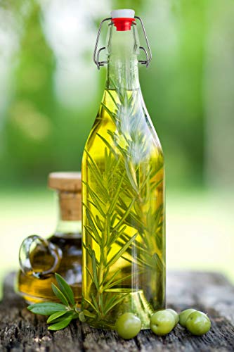 Flip Top Glass Bottle [1 Liter (4 Count)