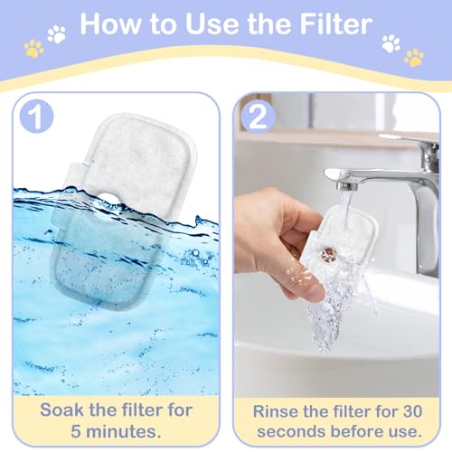 50 Packs for PETLIBRO Dockstream Cat Water Fountain Filters Replacement