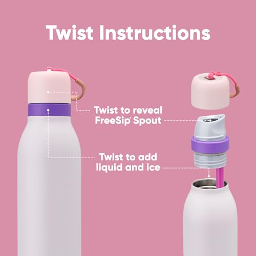 FreeSip Twist Stainless Steel Water Bottle 18 oz Dreamy Field