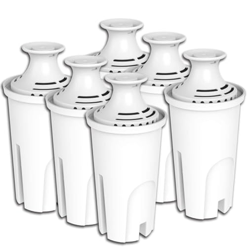 6 Pack Standard Water Filter Replacements for Brita Water Pitchers and Dispensers (6 Count)