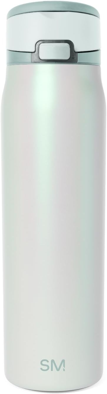 Simple Modern Mesa Loop Water Bottle with Covered Straw and Handle | 30oz Cup Holder Friendly Insulated Stainless Steel Bottles for Travel, Sports and School | Spring Air Pearl