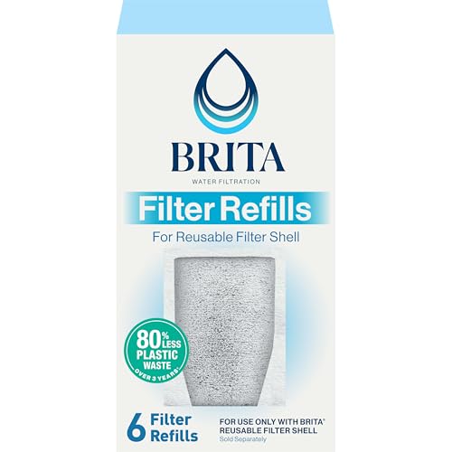 Refillable Water Filter Refill Packs for Pitchers and Dispensers (6 Count)