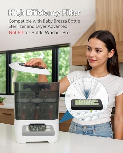 5 Pack Dryer Advanced Filter Replacement for Baby Brezza Baby Bottle Washer (5 Count)