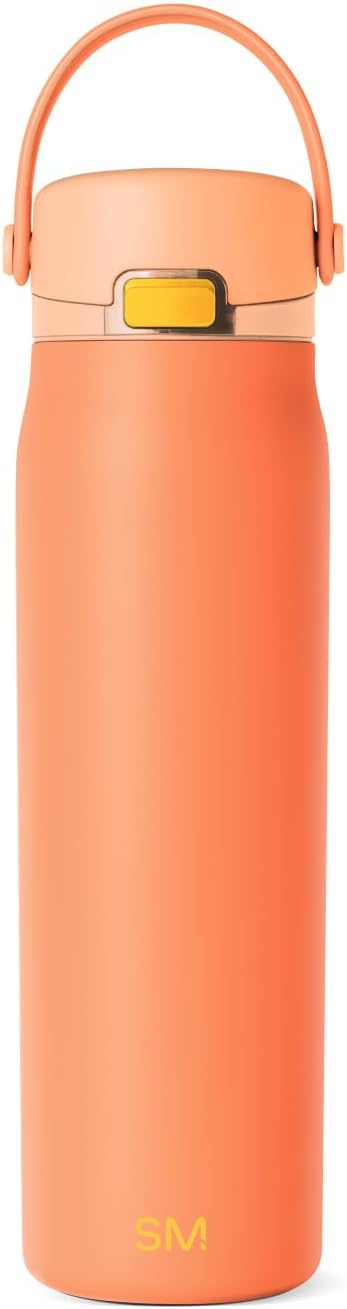Simple Modern Mesa Sport Water Bottle with Covered Chug Lid | 24oz Cup Holder Friendly Insulated Stainless Steel Bottle for Gym, Sports and Travel | Citrus