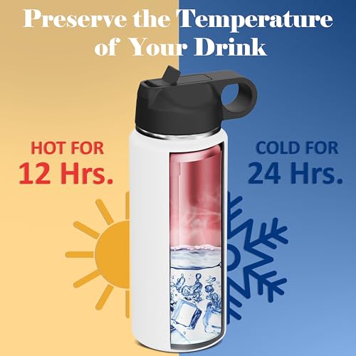 Personalized Birth Flower Water Bottle Vertical Engraved 32 oz Stainless