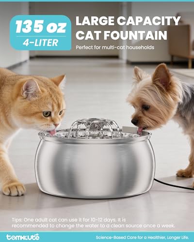 Cat Water Fountain Stainless Steel (135 Fl Oz)
