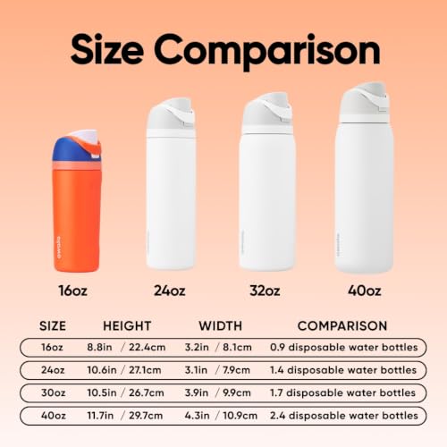 FreeSip Kids Stainless Steel Water Bottle 16 oz Blue Citrus
