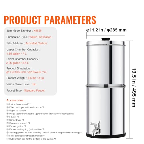 Gravity fed Water Filter System