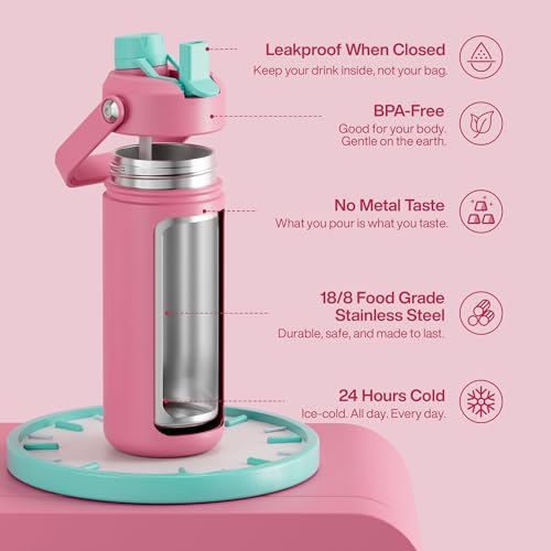 Insulated Water Bottle with Straw Stainless Steel Water Bottle