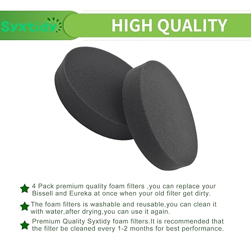 4 Pack Premotor Filter for Bissell Powerforce Helix Vacuum 2191 (4 Count)