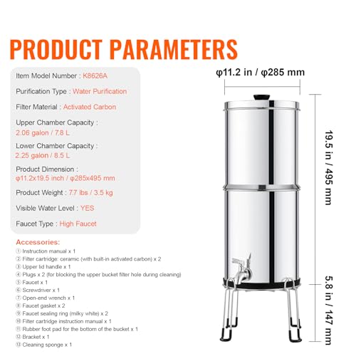 Gravity fed Water Filter System