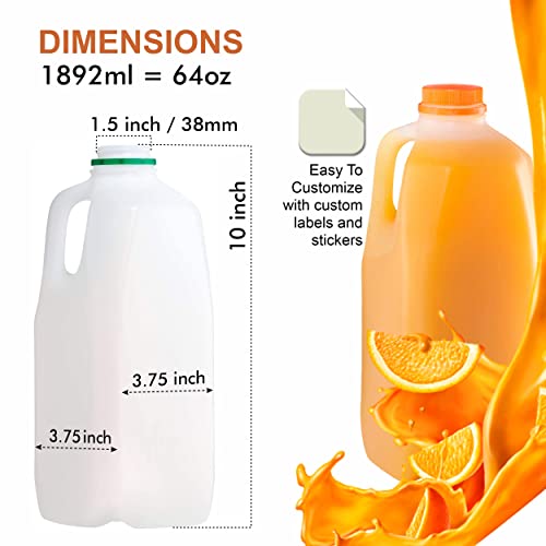 Empty Plastic Juice Bottles with Tamper Evident Caps 64 OZ (50 Count)