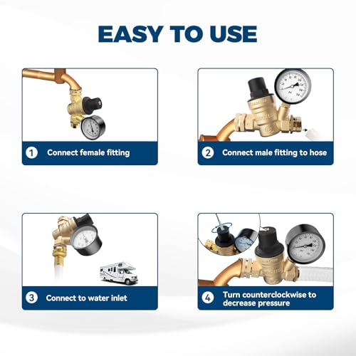 RV Water Pressure Regulator Valve