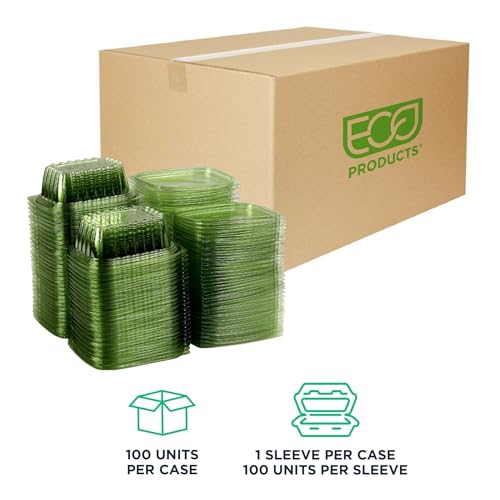 Compostable 12oz Rectangular Deli Containers With Lids (100 Count)