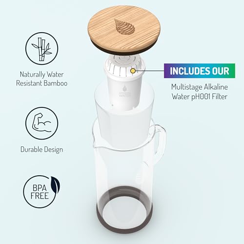 pH Restore Glass Water Filter Pitcher