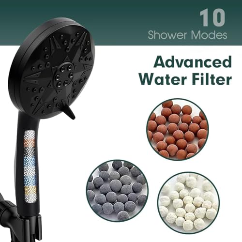 Matte Black Filtered Handheld Shower Head