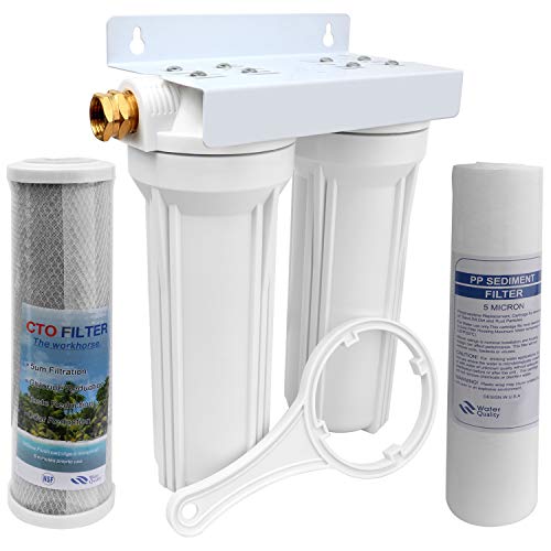 External RV Dual Water Filter System for RVs Camper Boats Marine (2 Count)