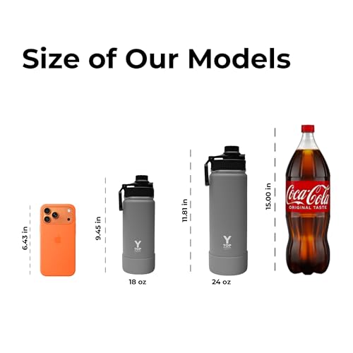 Y TOP 18 oz Insulated Water Bottle Leak Proof Spout Lid Fits in Car Cup Holder
