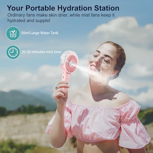 4000mAh Handheld Misting Fan