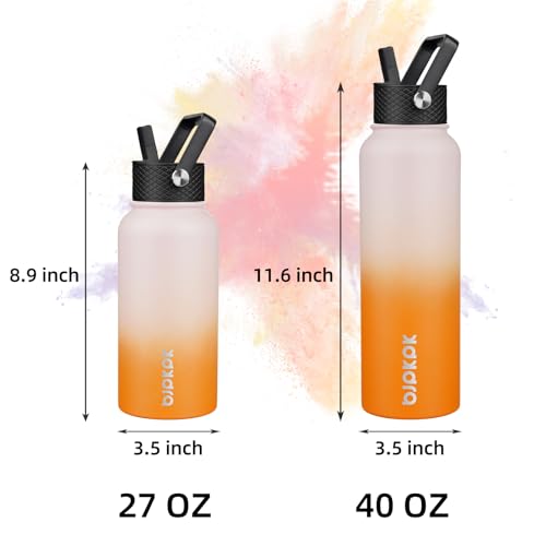 40oz Insulated Water Bottle with Straw Lid