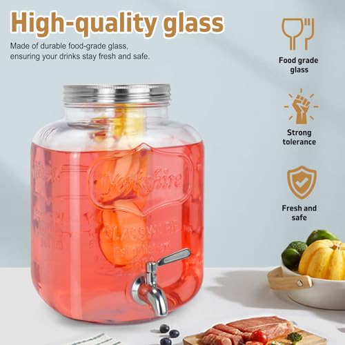 Gallon Glass Drink Dispensers For Parties 2PACK.1.5Gallon Beverage Dispenser (2 Count)