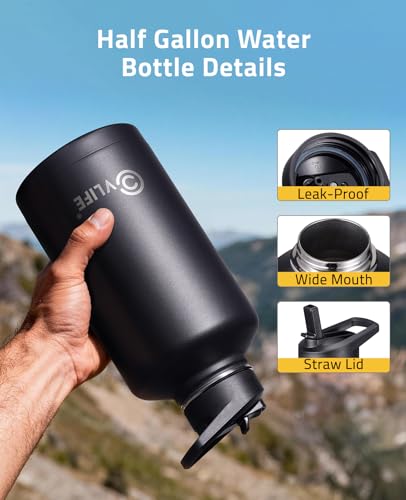 Half Gallon Water Bottle with Straw