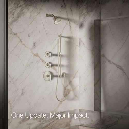 33631-G-BN Cinq Round Single-Function Filtered Showerhead, Five-Layer Filtration, 1.75 GPM, Full Coverage Spray, Premium Durable Material, Vibrant Brushed Nickel