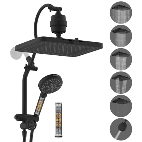 5 spray Dual Filtered Rainfall Shower Head with 10 Spray Handheld