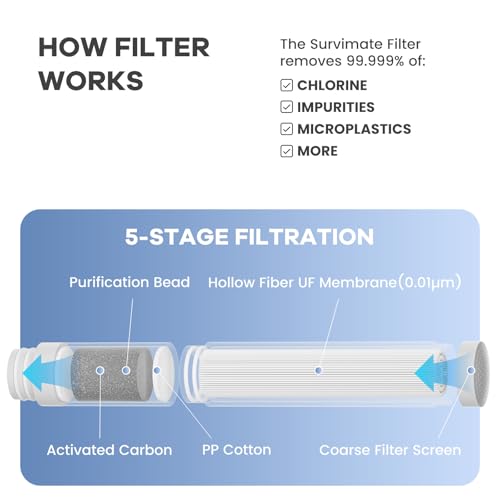 Replacement Filter for Filtered Water Bottle with 5