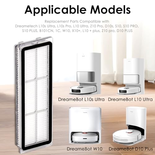 3 Pieces) L10s Ultra HEPA Filter Compatible with Dreametech L10s Pro, L10 Ultra, S10, S10 PRO, S10 PLUS, Z10 Pro, B101CN, 1C, W10, X10+, L10 + plus, Z10 pro, D10 PLUS, Vacuum Cleaner Filter Kit (3 Count)