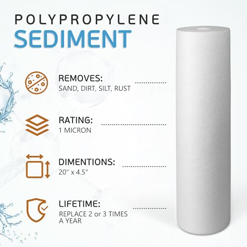 20" x 4.5" Big Sediment Replacement Water Filter Cartridge