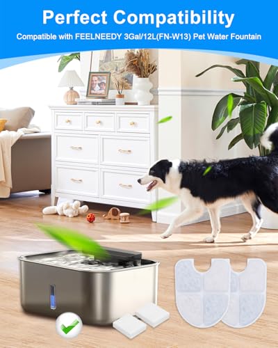 6+6 Pack Dog Water Filters Compatible with FEELNEEDY 3Gal FN (12 Count)
