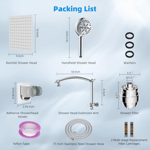 10" Dual Filtered Shower Head Combo