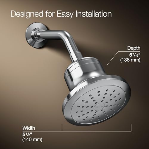 K-33631-Y-CP Cinq Round Single-Function Filtered Showerhead, Five-Layer Filtration, 2.5 GPM, Full Coverage Spray, Premium Durable Material, Polished Chrome