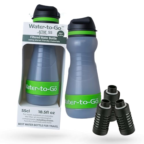 Water-to-Go Small Filter Water Bottle, 18.5oz/55cl Value Bundle