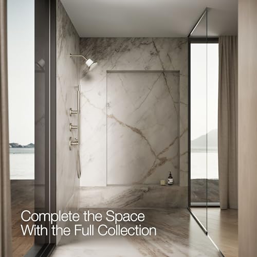 37722-G-BN Cinq Square Single-Function Filtered Showerhead, Five-Layer Filtration, 1.75 GPM, Contemporary Design, Easy to Clean, Vibrant Brushed Nickel