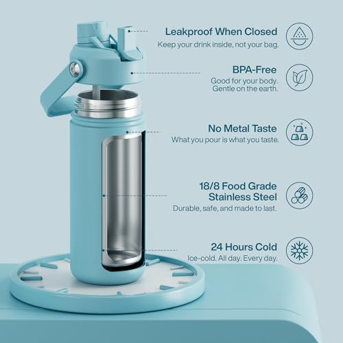 Insulated Water Bottle with Straw Stainless Steel Water Bottle