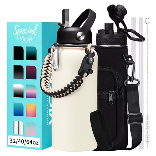 32 oz Insulated Water Bottle with Straw (32 Count)