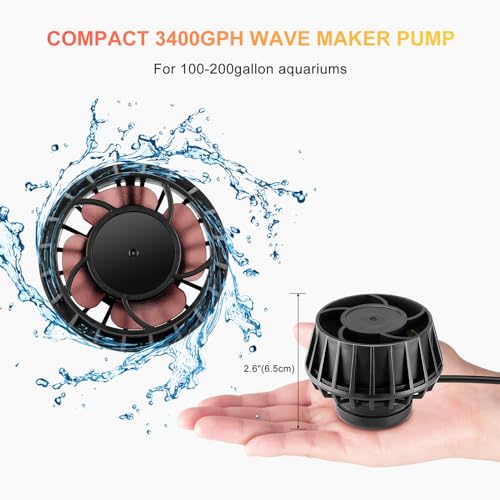 3400GPH Aquarium Wave Maker DC24V Power head with Magnetic Mounting