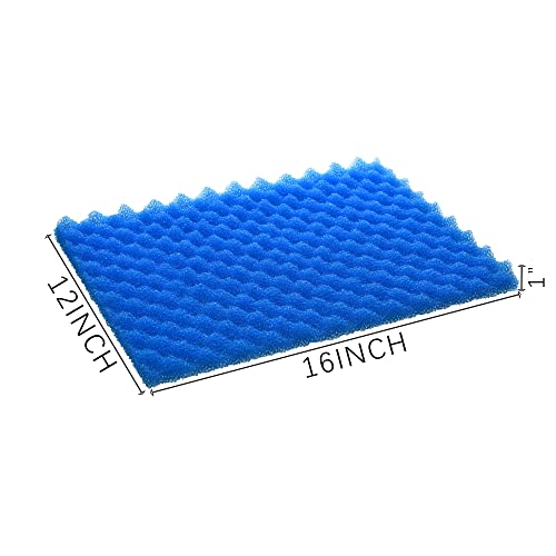 4 Pack Aquarium Filter Media Bio Sponge Pad 16 x 12 x 1 inch (4 Count)