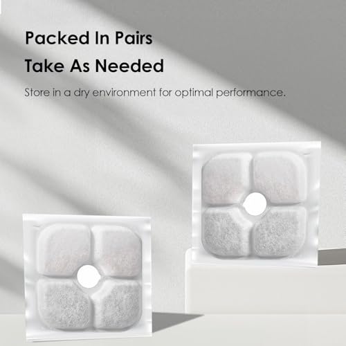 24 Pack Cat Water Fountain Filter Compatible With Cat Pixi Water Fountain Filter Replacement Triple Action Water Filter (24 Count)
