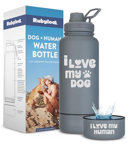 Dog Water Bottle with Detachable Bowl for Dog Lovers