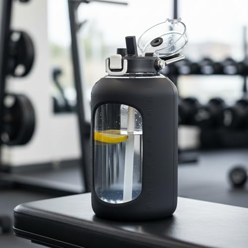 100 oz Glass Water Bottle with Straw