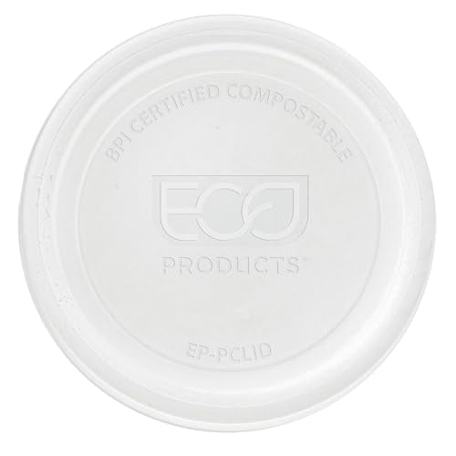 Eco Products Compostable Clear PLA Plastic Portion Cup Lids (2000 Cup Lids)