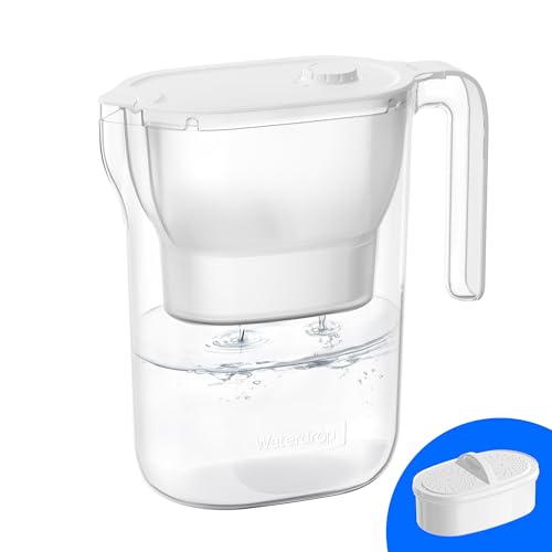 PT-05W-L Water Filter Pitcher, 7-Cup, NSF Certified, White