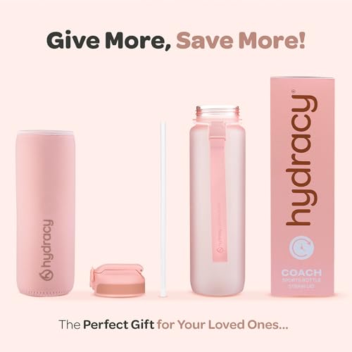 Motivational Water Bottle with Time Marker and Straw Lid 32 oz