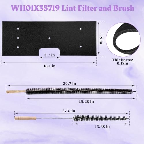 4 Pack WH01X35719 Lint Filter Compatible with Ge Profile Washer Dryer
